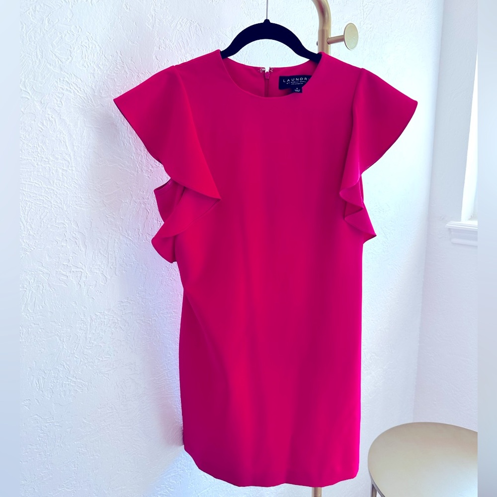 Bright pink laundry dress